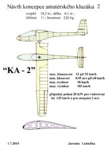 21 Návrh kluzáku KA-2