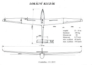 2 Lokální kluzák 13 m - náčrt