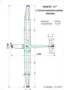 návrh kluzáku 12 m